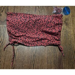 Decree  Women’s Bandeau Bikini Top Leopard Print Sz. M NWT